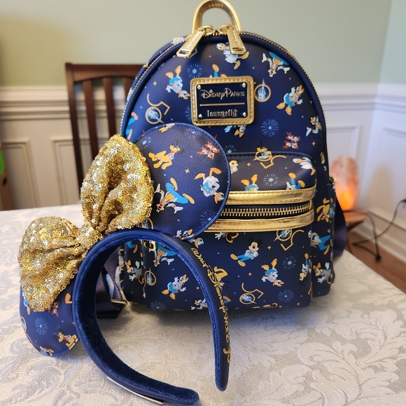 Disney Loungefly 50th Anniversary Backpack and Ears💙PRICE FIRM